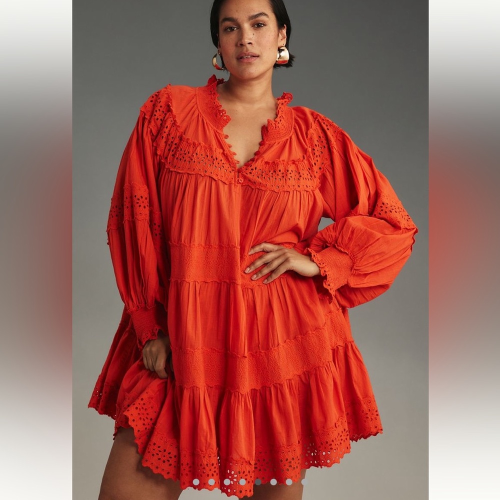 Maeve Long-Sleeve Lace Mini Dress - Picture 5 of 8